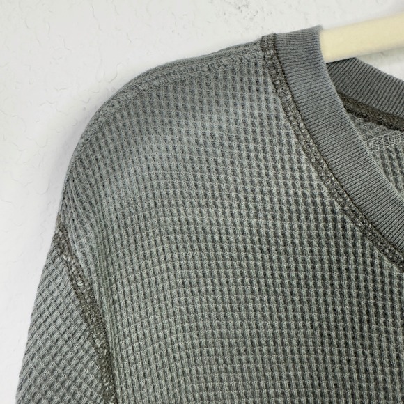 Wallace & Barnes Waffle Knit Shirt Mens L Grey Long Sleeve Crew Thermal Grunge - Picture 7 of 10